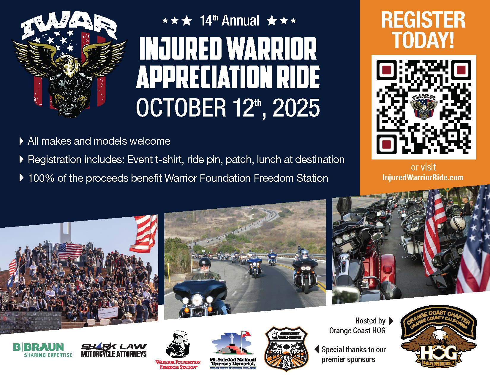 2025 IWAR - Injured Warrior Appreciation Ride - Oct. 12, 2025